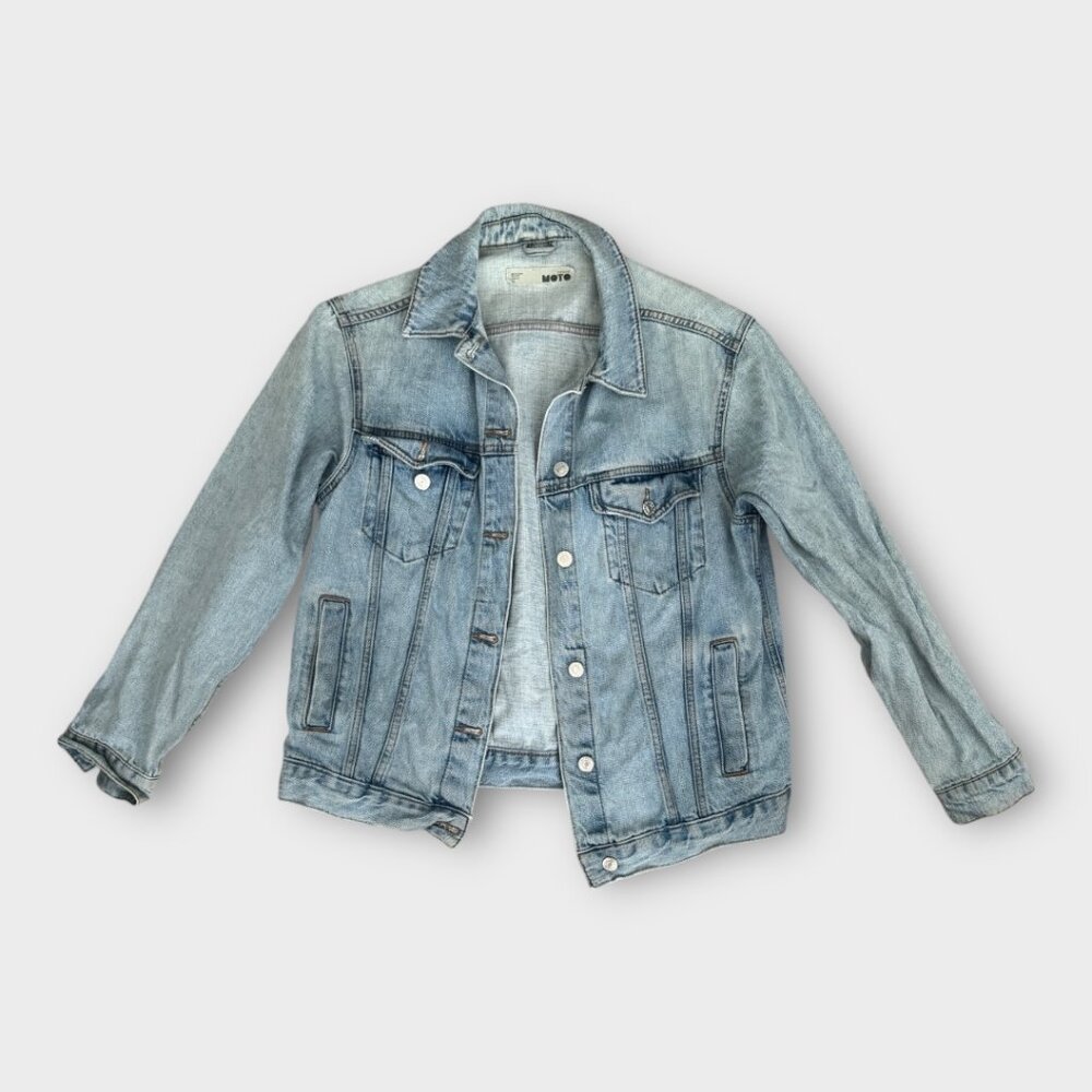 Topshop Moto Denim Jean Jacket light wash size 4 / sm/med